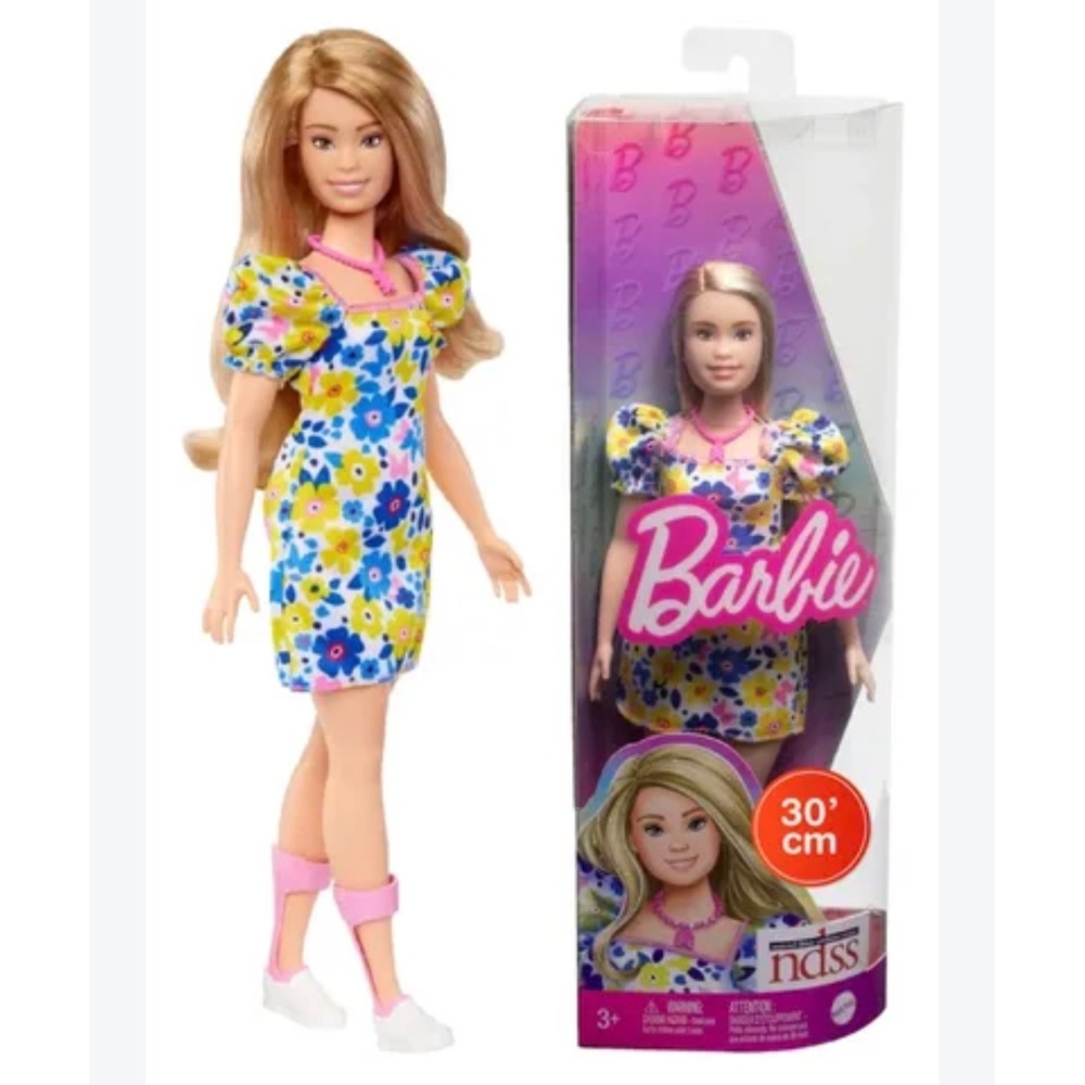 Mattel Barbie Fashionistas Doll 208 NDSS Down Syndrome Blonde Floral NIB New